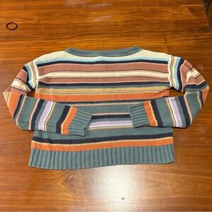 Lauren Ralph Lauren Womens Striped Cotton-Linen Boat neck Sweater.
